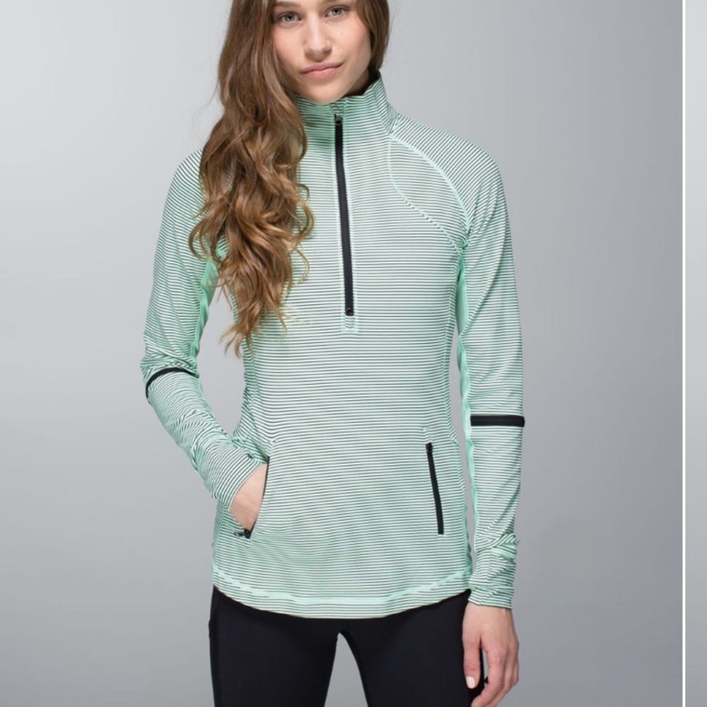 Lululemon Athletica Mint Striped Sweatshirt